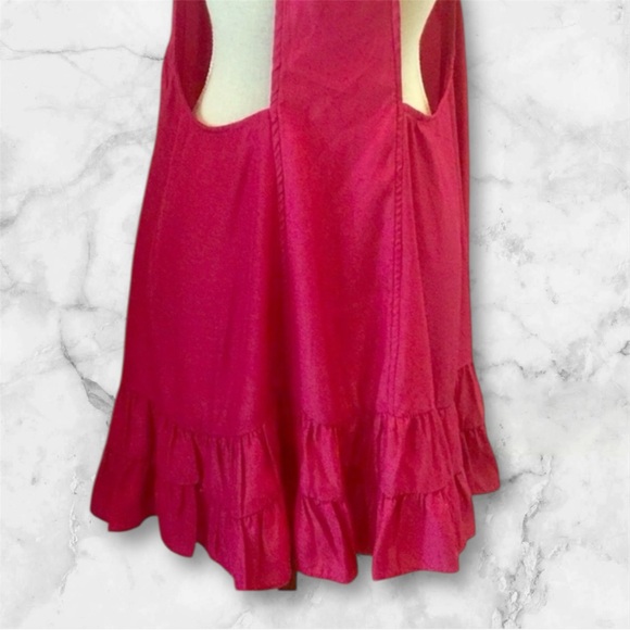 NEW•L•Zen Bohemian Boho Chic Soft Raspberry Ruffle Dress - Picture 2 of 14
